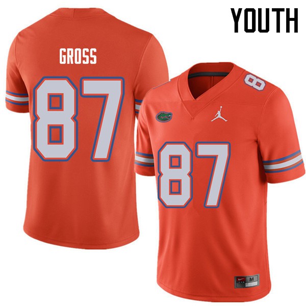 Jordan Brand Youth #87 Dennis Gross Florida Gators College Football Jersey Orange